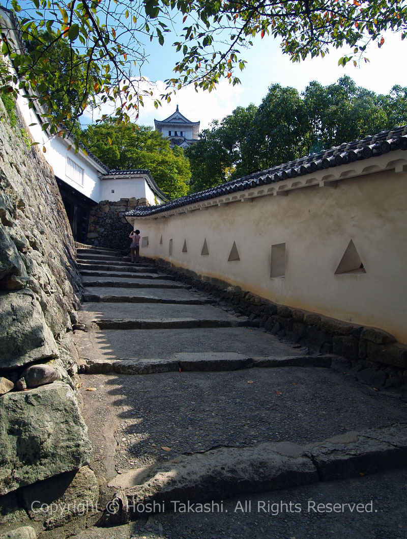 姫路城の狭間のある城壁