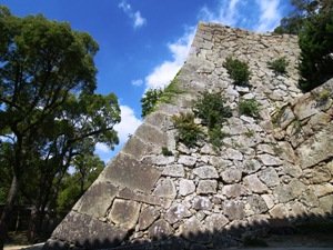 姫路城の扇の勾配の石垣